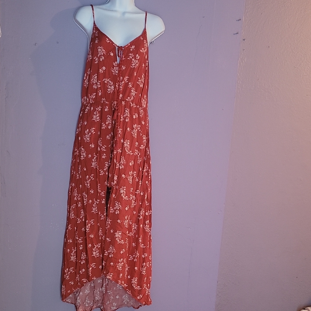 Xhilaration Red Floral High Low Dress